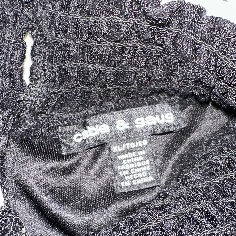 🔴Cable & Gauge Black Ruffled Lace Blouse Size XL - Picture 7 of 12